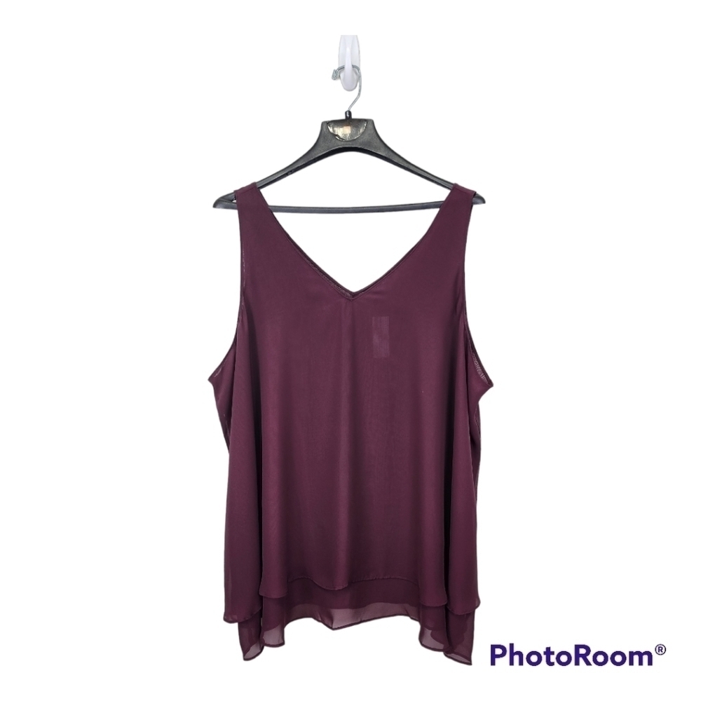 NWT Lane Bryant Sleeveless Purple Swing Top Size 28